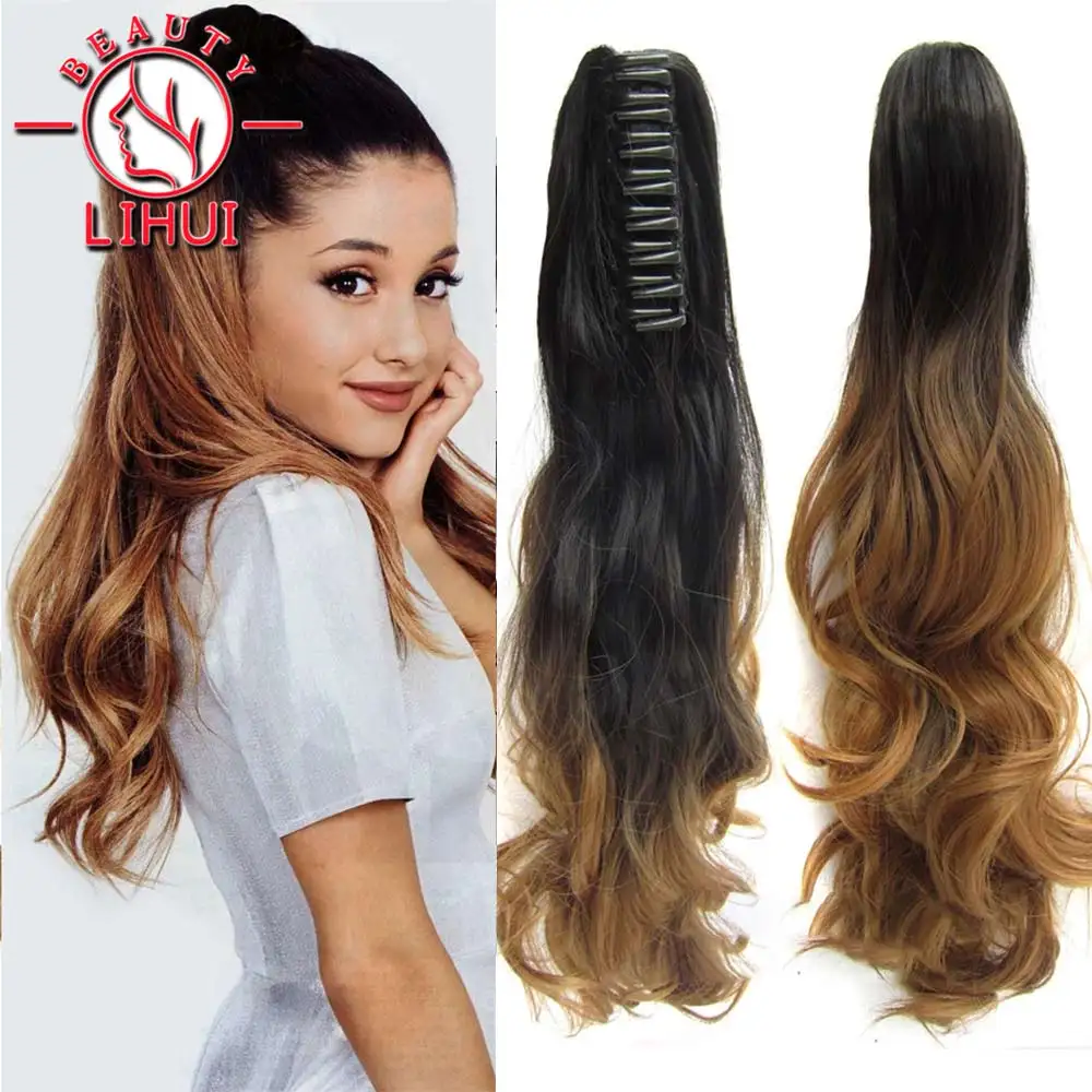 Synthetic Claw Clip On Ponytail Hair Extension Ponytail Extension Hair For Women Pony Tail Hairpiece Curly Style 22