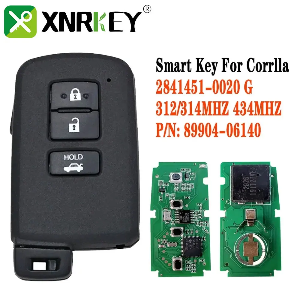XRNKEY 281451-0020G смарт-ключ 8A чип для Toyota Corolla Camry интеллектуальный ключ 312/314 МГц 434 FCCID: