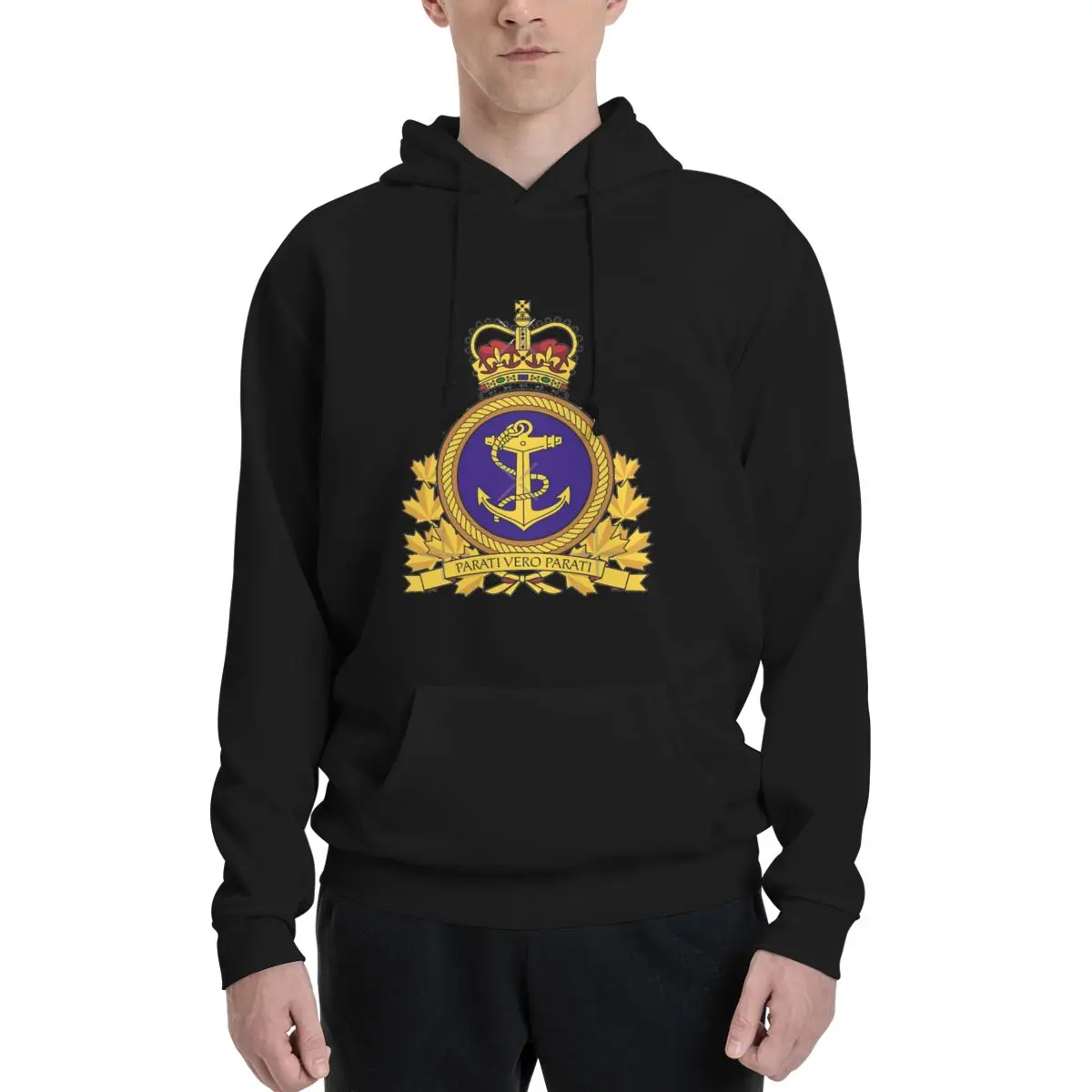 

Badge Of The Royal Canadian Navy Polyester Hoodie Men's Women's Sweater Size XXS-3XL