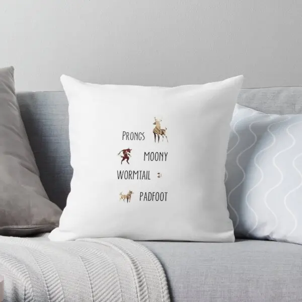 

Moony Wormtail Padfoot And Prongs Printing Throw Pillow Cover Bedroom Waist Home Fashion Square Anime Pillows not include