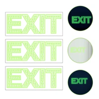 3pcs exit signs glow in the dark exit decals exit photoluminescent sign stickers