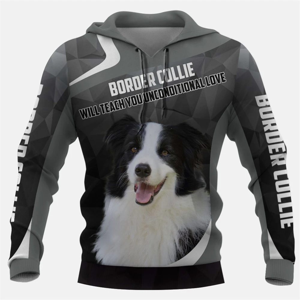 

CLOOCL Border Collie Hoodies 3D Graphic Animals Dog Grey Hoodie Funny Pug Sweatshirts Fashion Pets Dogs Sportswear DropShipping