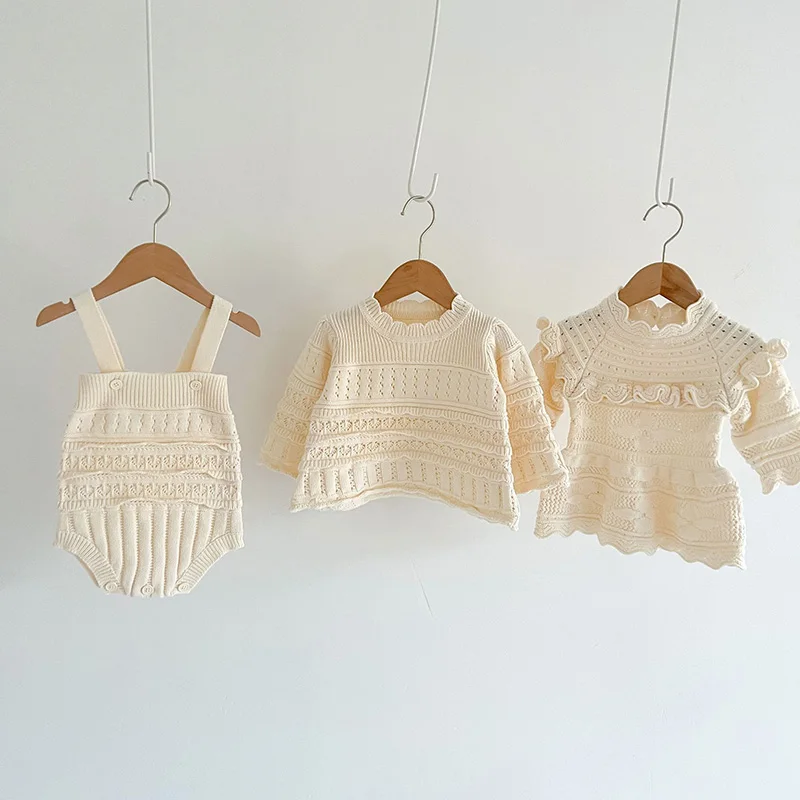 

Autumn Baby Bodysuits Knit Infant Girls Clothe Toddler One Piece Boys Clothes
