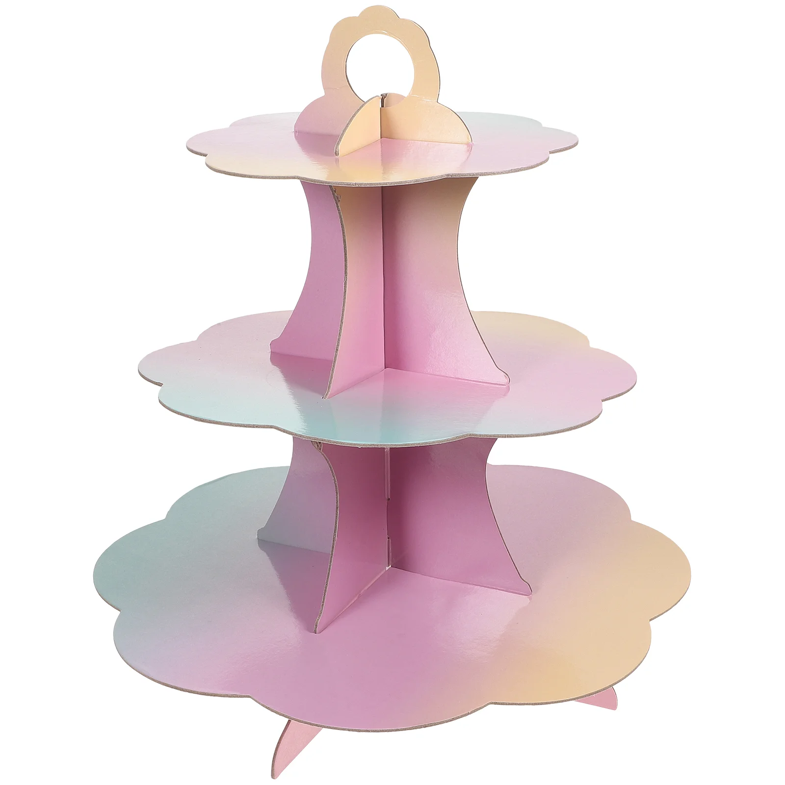 

Cake Holder Pastry Display Stand Round Cake Carrier 3 Tierd Cake Stand Pastry Serving Platter Desk Topper