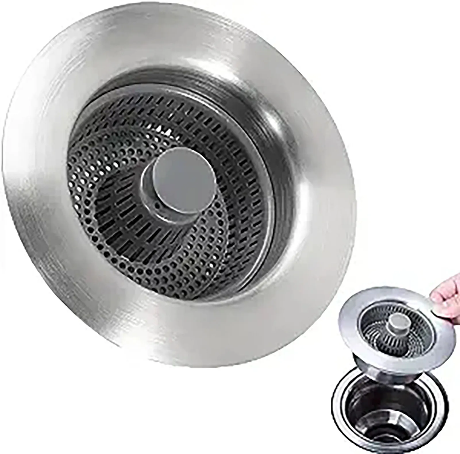

Press-Type Kitchen Sink Drainer Anti-Rust Stainless Steel Strainer for Family Friends Neighbors Gift