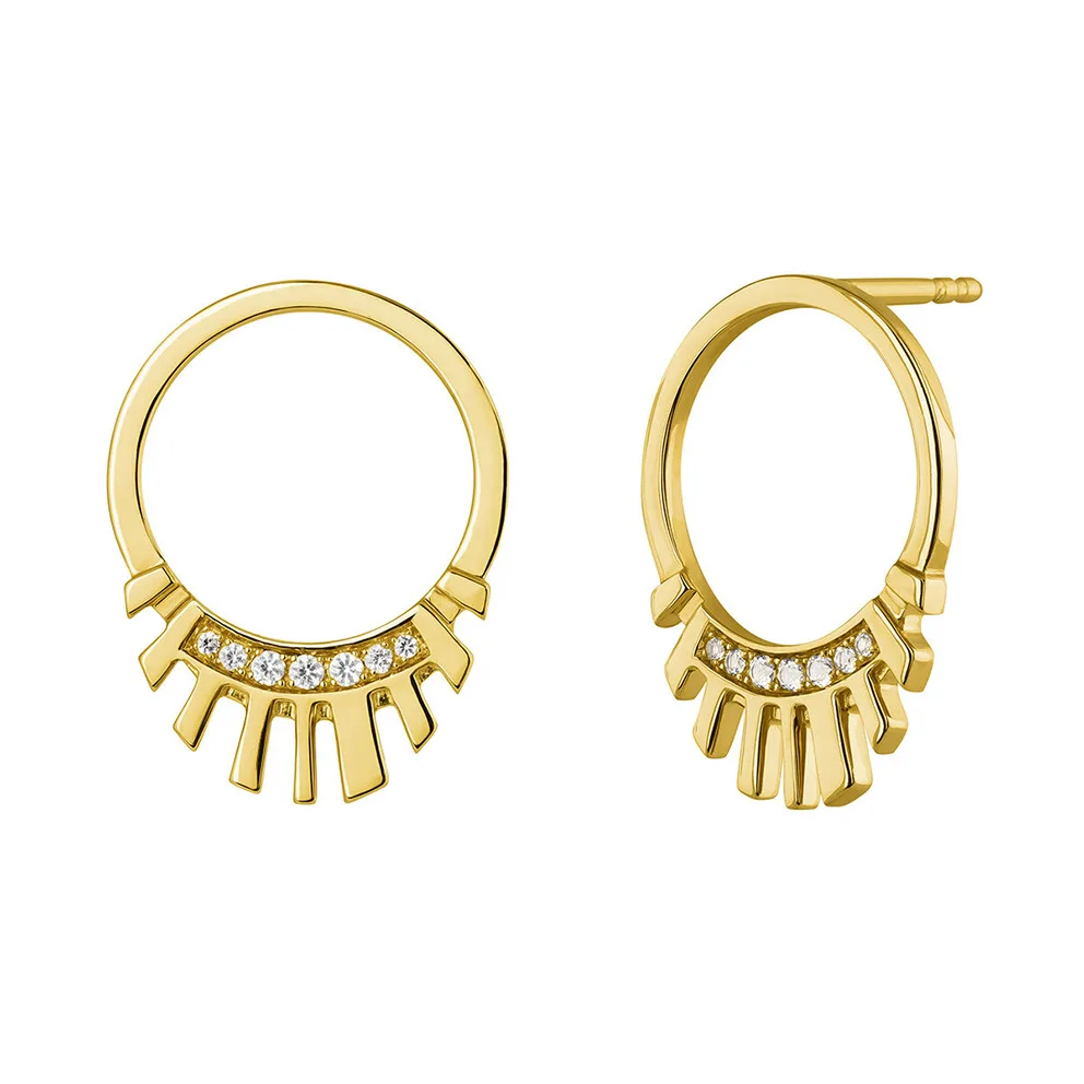 

925 Silver European and American Geometric Set Zircon Earrings for Women's Fashionable and Versatile Temperament Earrings