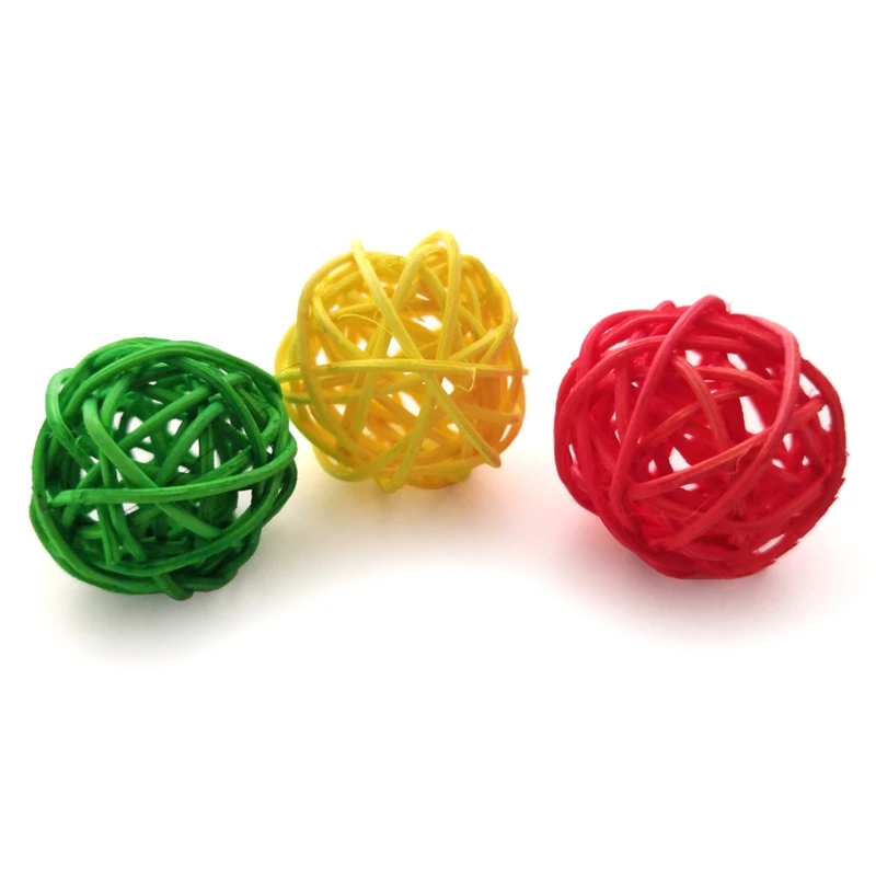 

4 Pieces Bird Toy Set with Colorful Stacking Rings Wooden Block Puzzle Swing Perch Parrot Training Basketball