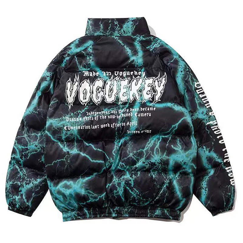 Мужская зимняя парка с цветочным принтом кешью