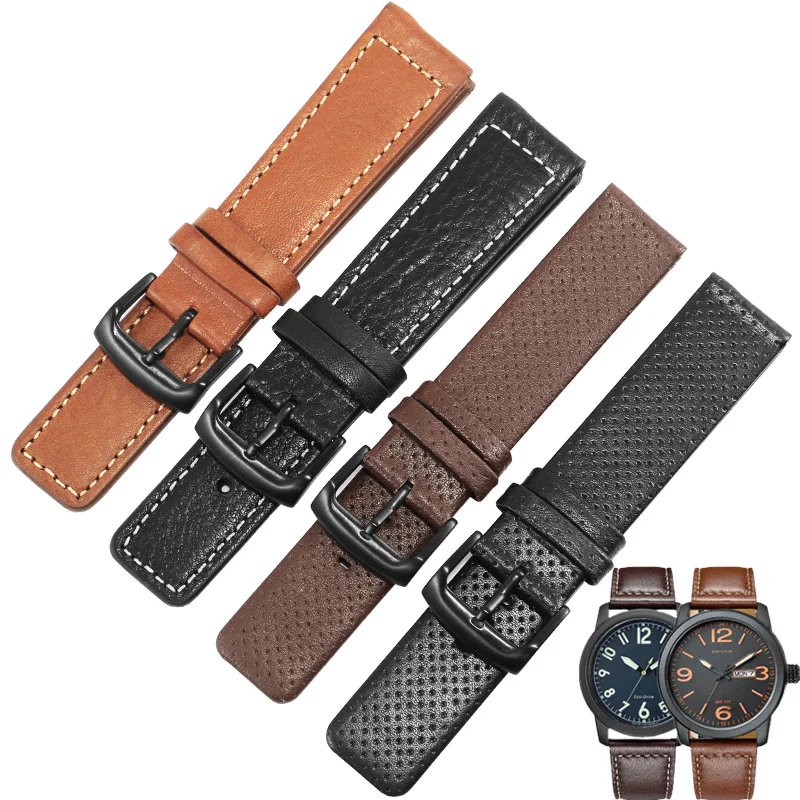 

Genuine Leather Replacement Strap With New Light Kinetic Energy Sao Orange BM8475 8478/AW1360 Series Cowhide WatchBand 20/22mm