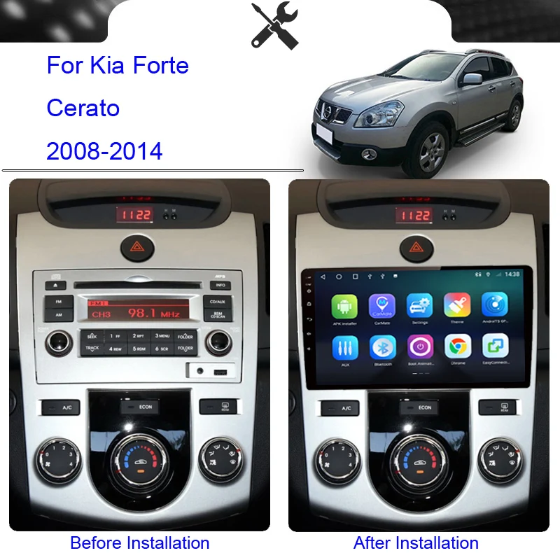 roadwise android car radio for forte cerato 2 td 2008 2009 2010 2011 2012 2013 2014 4g gps dvd 2 din head unit no emergency part free global shipping