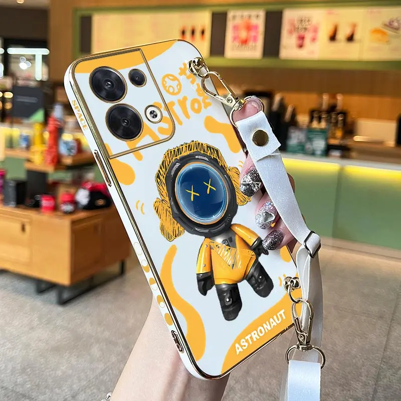 Комбинезоны с астронавтом и ремешком для OPPO Reno 8Pro 8T 8 9 10 10Pro 7 7Z 7Lite 5 9ProPlus 6ProPlus 6Z 6 6Lite