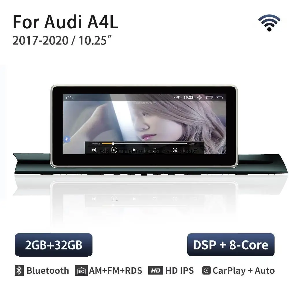 

10.25"Car Video Player Android For Audi A4L Touch Screen Car Carplay Monitor Multimdia Player Speacker Radio Navi Stereo