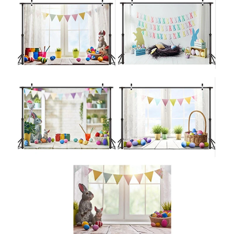 

Пасхальная Фотографическая ткань 7x5 футов счастливый кролик зеленая трава пасхальное яйцо праздничное украшение