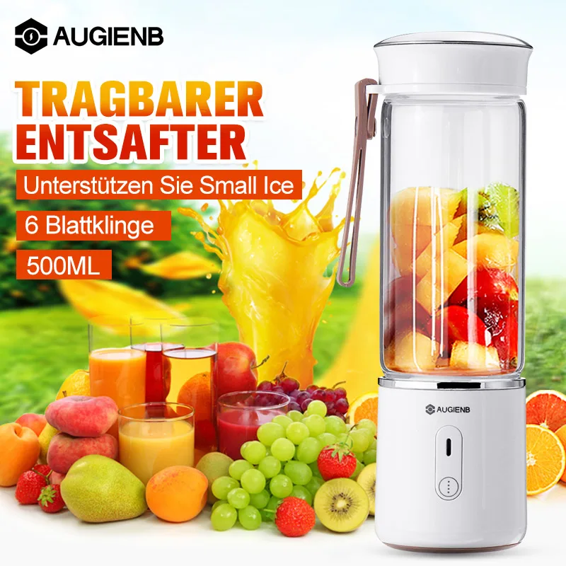 

AUGIENB Mini Electric Fruit Juicer USB Rechargeable Smoothie Blender Machine Portable Fruit Mixer Cup Juicing Cup Kitchen Mixer
