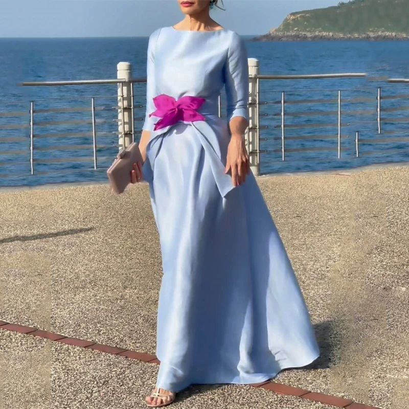 Beautyblue элегантные женские платья 2024 новая мода однотонные с завязкой на талии