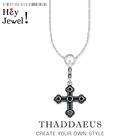 Ожерелье с подвеской черный крест, винтажная бижутерия из серебра 2020 пробы в европейском стиле, символический подарок для женщин, лето 925