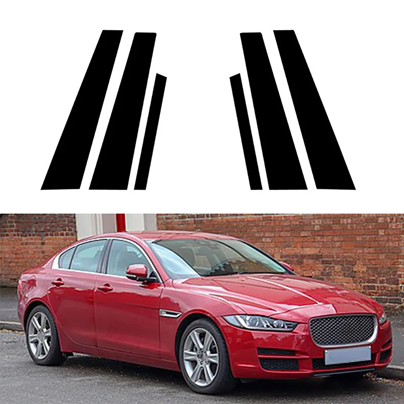 

6PCS Polished Pillar Posts for Jaguar XE X760 2016-2023 Car Window Trim Cover BC Column Sticker Car Accessories