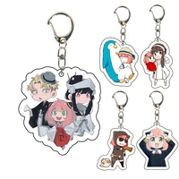 anime spy x family loid anya yor keychain cospaly cartoon acrylic pendant bags two sided keyring fans gift