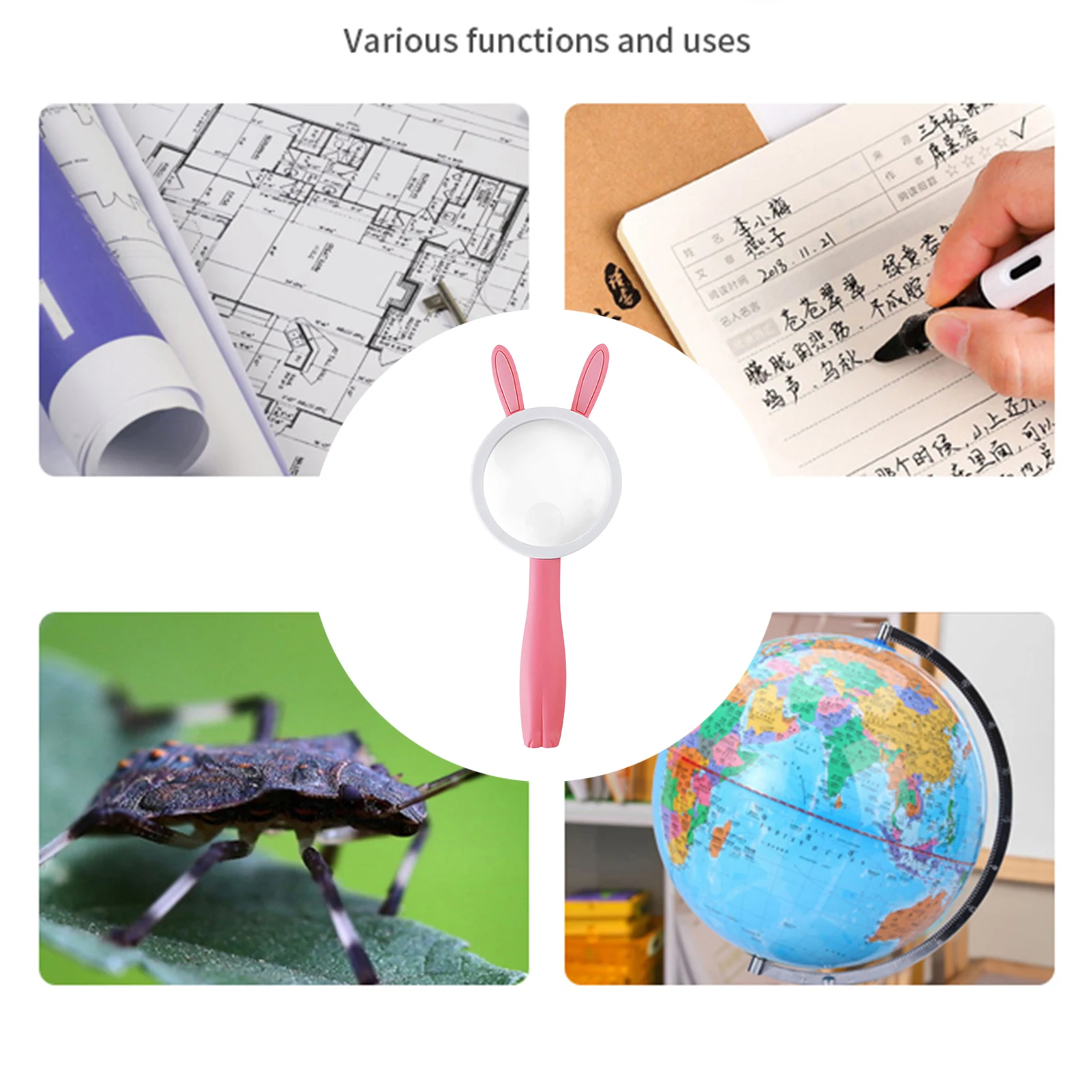 

Children Magnifying Glass Handheld Reading Magnifier With 2 Multiples 10x 5X Kids Magnify Glass Toy For Seniors Book Newspaper