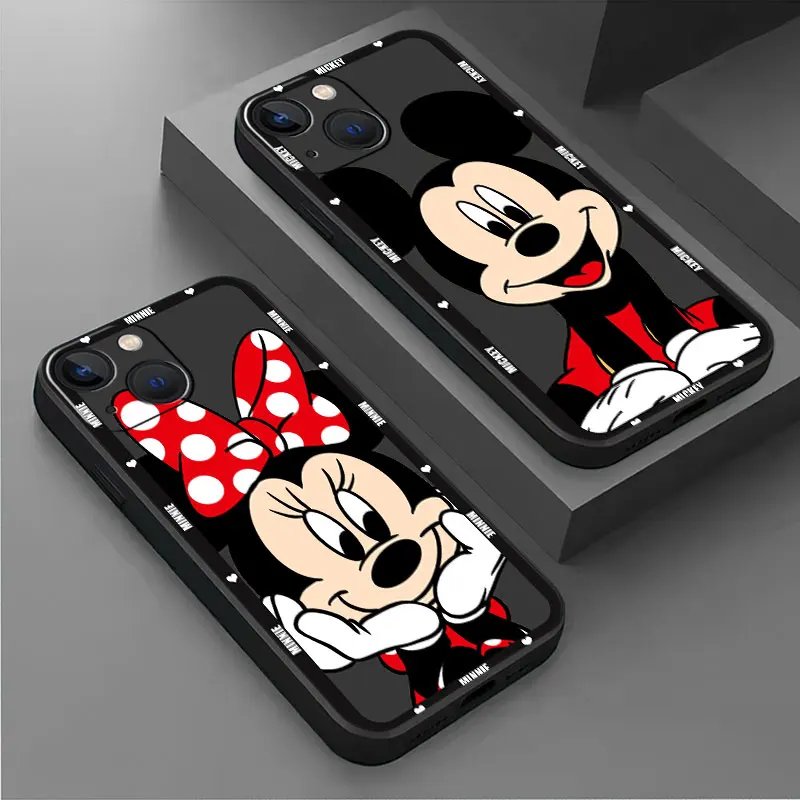 

Mickey Minnie Stitch Family case For iPhone 14 13 12 11 Pro Max 7 8Plus X XR XS Max Phone Soft silicone Cover coque funda Shell