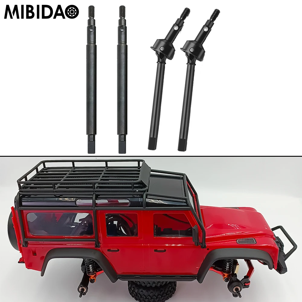 

Mibidao Metal Steel Front Steering CVD Rear CVD Drive Shafts for Traxxas TRX4-M Defender Bronco 1/18 RC Crawler Car Parts