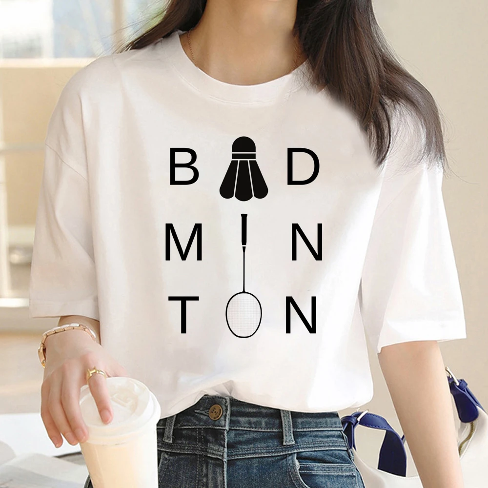 

Женская футболка для бадминтона, забавная футболка для девочек в стиле Харадзюку, забавная уличная одежда