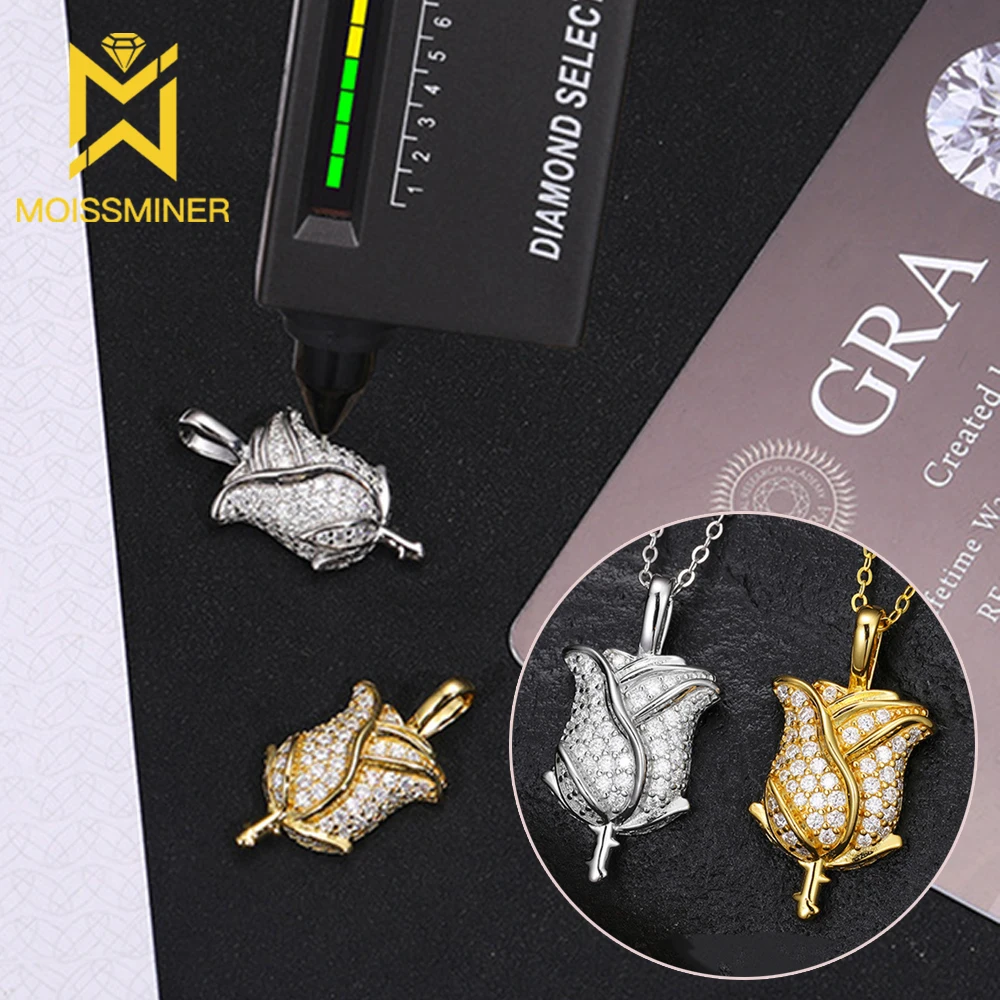 Ожерелье с подвеской из серебра 925 пробы натуральным бриллиантом