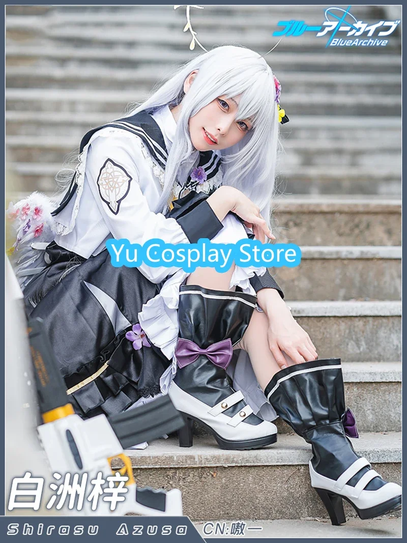 Игра Синий Архив Sirasu Azusa Косплей Костюм Женская Милая Вечерняя Униформа
