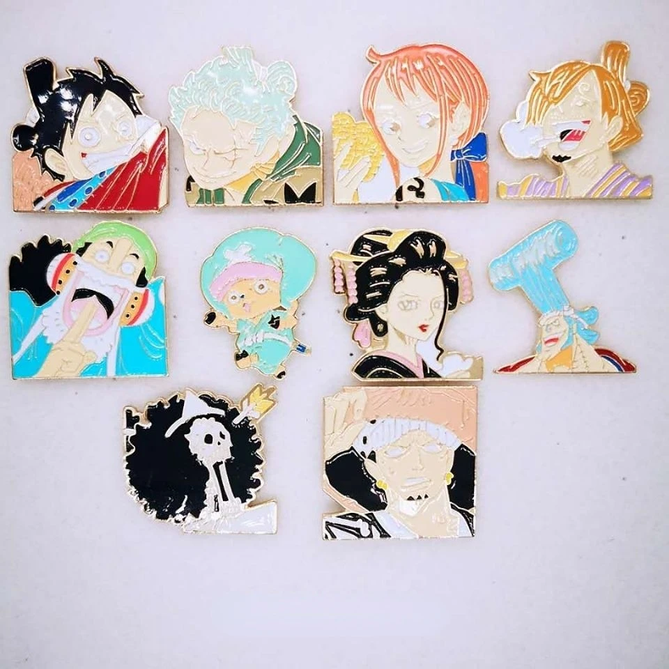 

One Piece Badge Brooch Pin Straw Hat Group Metal Tide Cartoon Animation