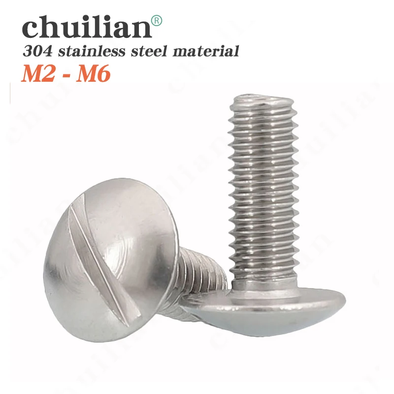 

1/2/5pcs M2 M2.5 M3 M4 M5 M6 304 A2-70 Stainless Steel GB947 Large Extra Size Oversize Big Slotted Truss Round Head Bolt Screw