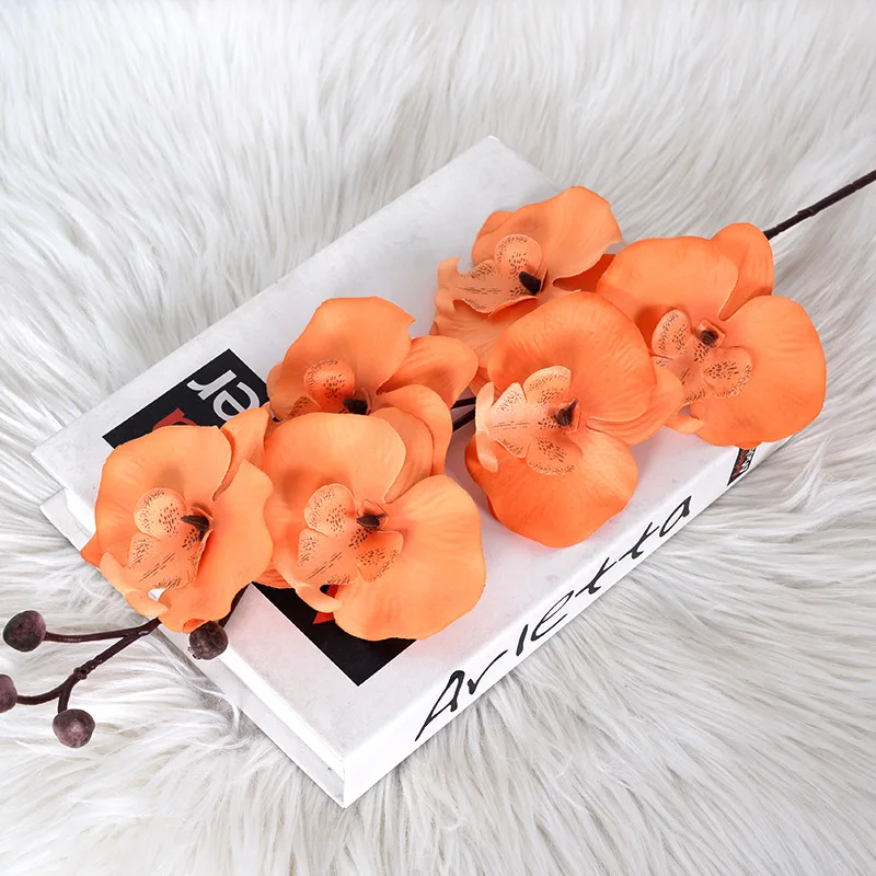 1 шт. цветы орхидеи из шелка 6 головок |