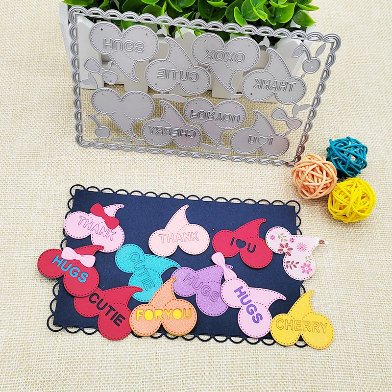 Новинка 2022 прямоугольные металлические Вырубные штампы в форме вишни для