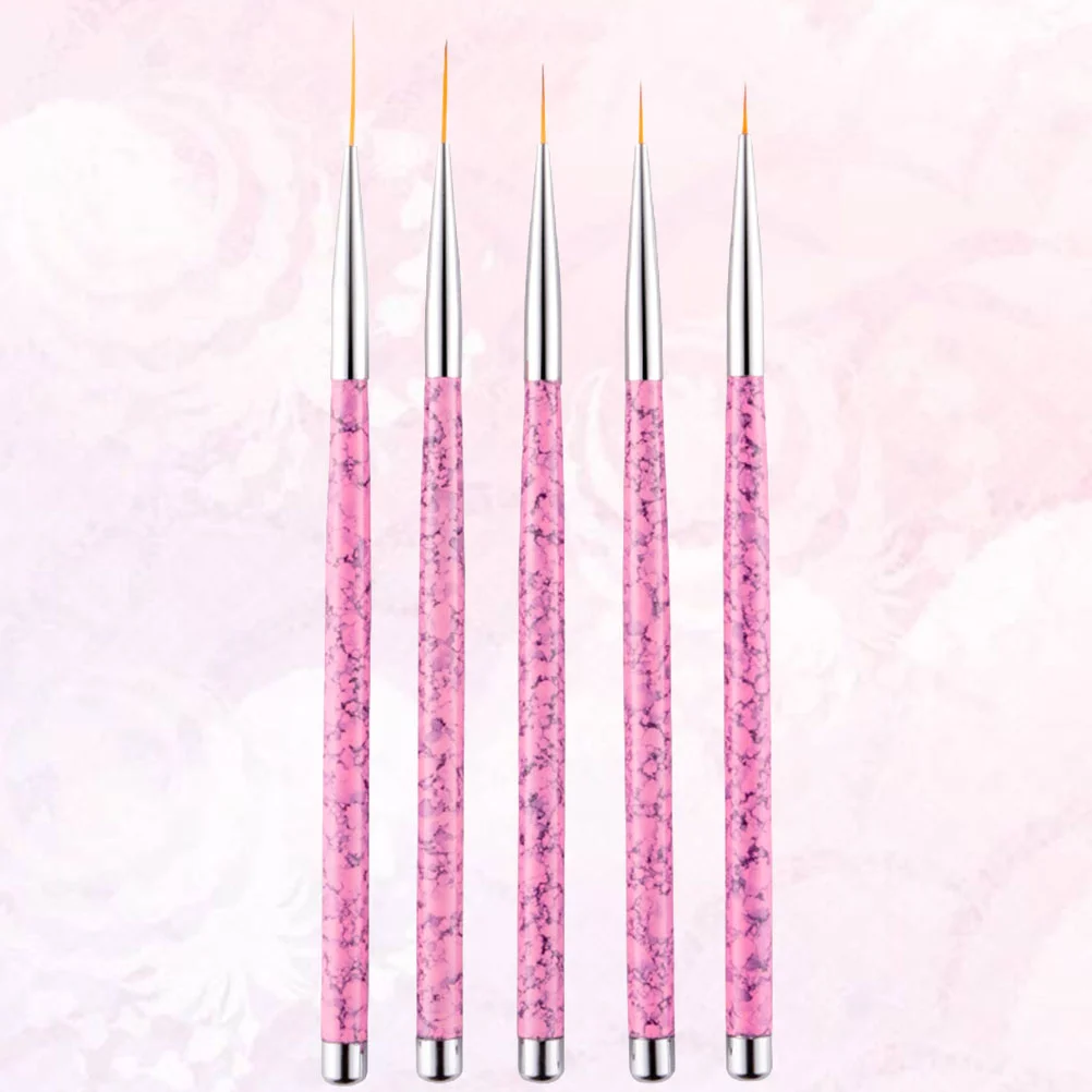 

5pcs Nail Pen Nail Penes Poly Extension Brush Set Nail Tips Builder Brushes for Home or Salon Use