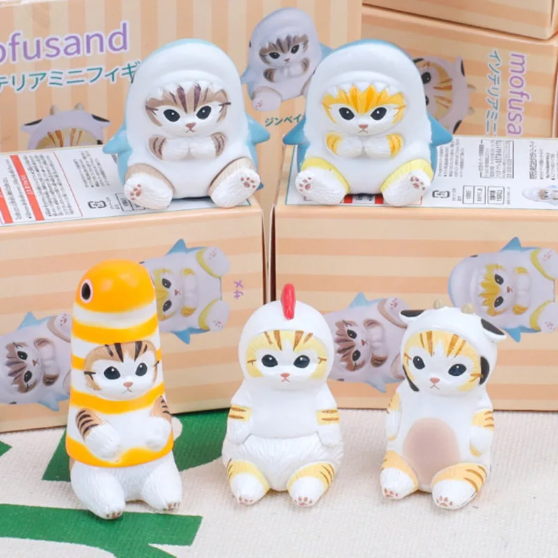 Фигурки кошек Eikoh Mofusand Kawaii Mofusand, персонажи аниме акулы, экшн-фигурки, Акула, кошка, гасяпон, игрушки, модель, украшения, кукла