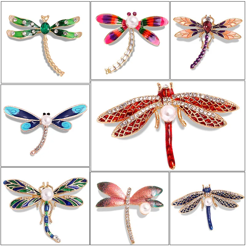 

Женская Винтажная брошь в виде стрекозы, с жемчугом