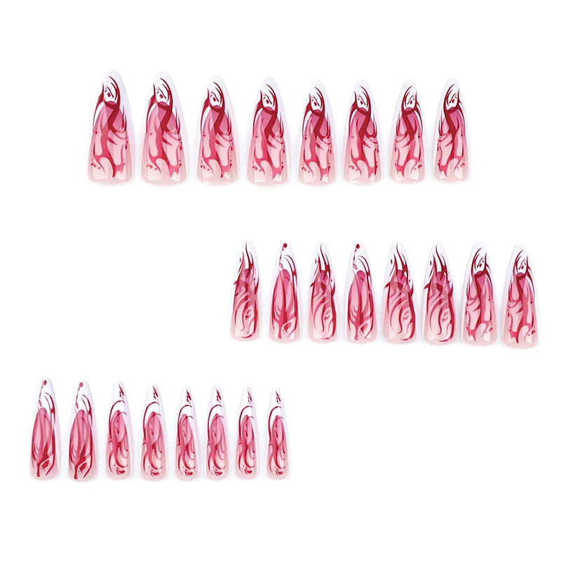 24 шт. длинные заостренные накладные ногти на Хэллоуин Декор для удаления крови
