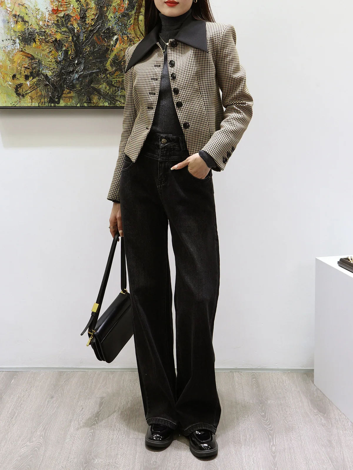 

Женское винтажное пальто с лацканами, короткое пальто высокой моды во французском стиле, новинка сезона осень-зима 2022