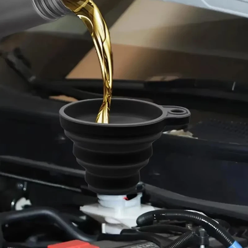 Универсальная воронка для двигателя автомобиля складные силиконовые воронки
