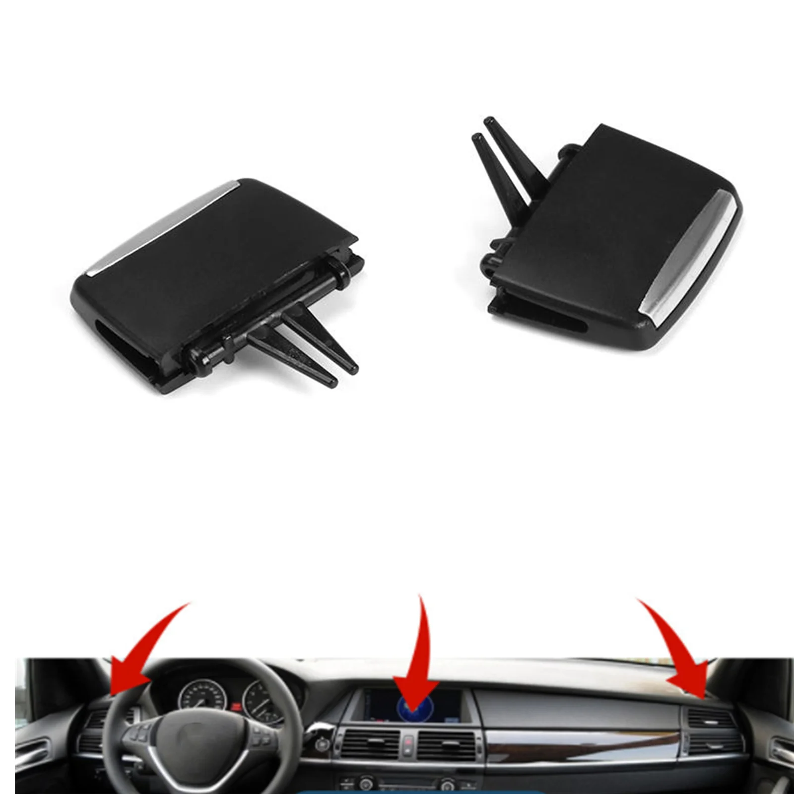 

1pcs For BMW X5 E70 X6 E71 Black Front Air Conditioning Vent Outlet Tab Clip Kit