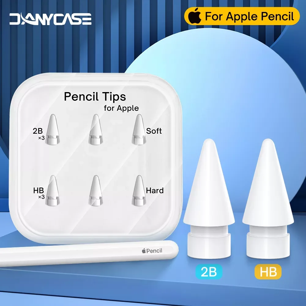 

Pencil Tips for Apple Pencil 1st 2nd Generation, Double-Layered 2B Soft & HB Hard For iPad Stylus Nib, Enough For 4 Years of