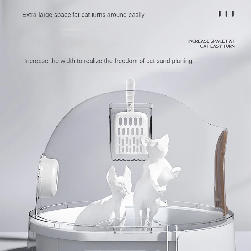 Контейнер для кошачьего туалета с большим пространством полностью закрытый | Дом