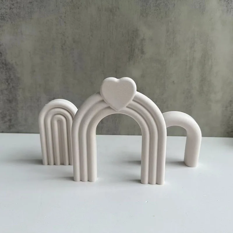 

Rainbow Arch Gypsum Decoration Silicone Mold Aromatherapy Candle Making Epoxy Resin Mould Concrete Cement Clay Molds Craft Decor