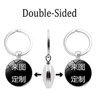 diy personalized double sided pendant keychain mother father girl boy family couple wedding photo double sided keychain home gif