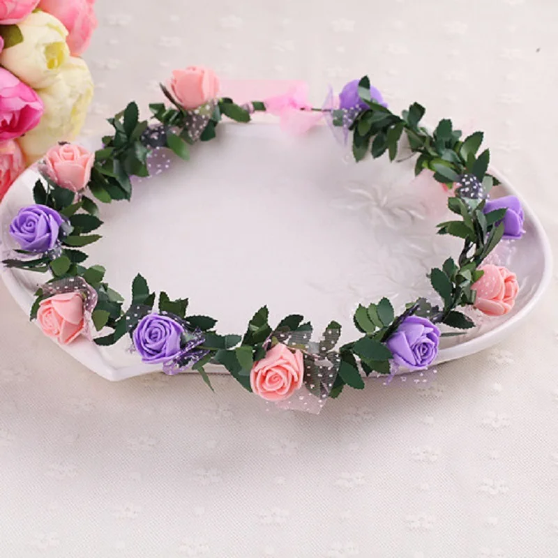 Ленточные Ободки с Цветами для Женщин и Девочек Розы - Цветочные Венки