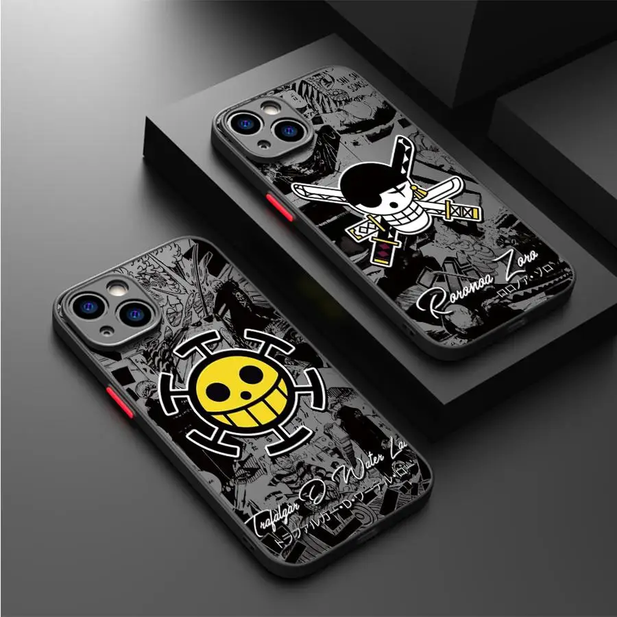 One Piece Anime Phone Case for Apple iPhone 7 8 Plus 13 Mini 12 XS Max 15ProMax 11 Pro SE XR 16 14 Matte Cover