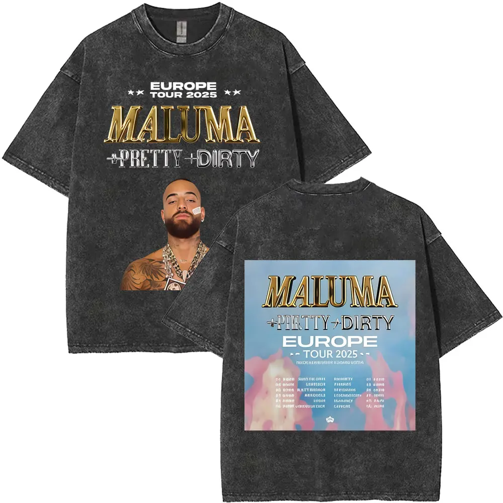 Фото Промытый рэпер Maluma Pretty Dirty Europet World Tour 2025 футболка мужские модные футболки большого размера мужские винтажные футболки в стиле хип-хоп №4