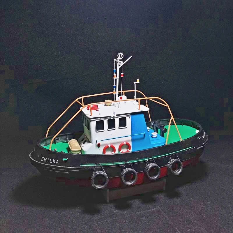 

RC Mini Tugboat Port Service Ship 1/48 Scale Assembled Ship Model Kit Resin Printing 180 Motor