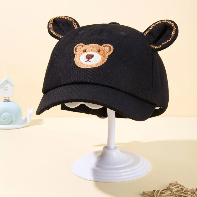 

Бейсбольная кепка с короткими полями для детей 6-24 месяцев, Детская кепка с нашивкой в виде мультяшного медведя, Прямая поставка