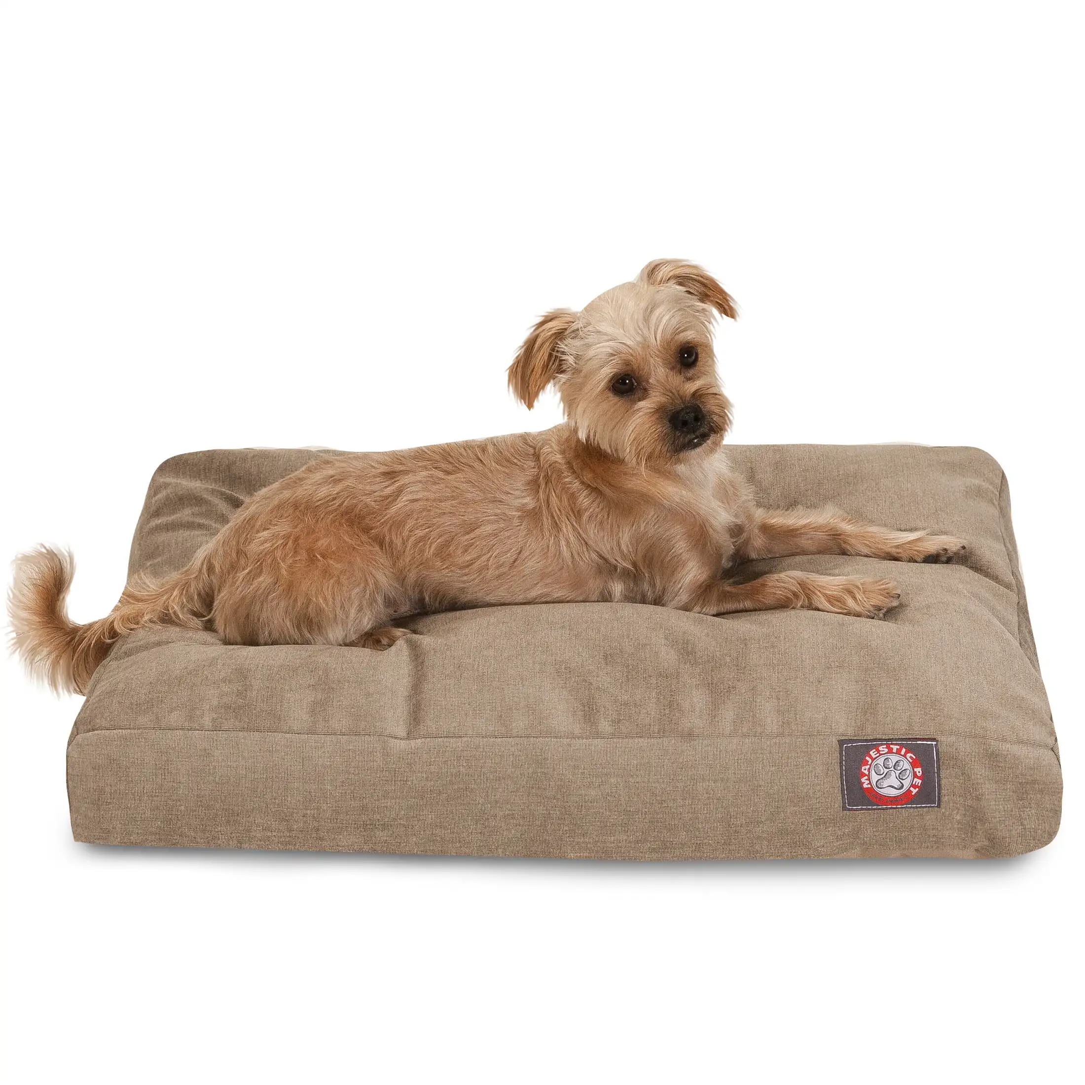 

HMTX | Villa Velvet Rectangle Pet Bed For Dogs, Removable Cover, Pearl, Medium