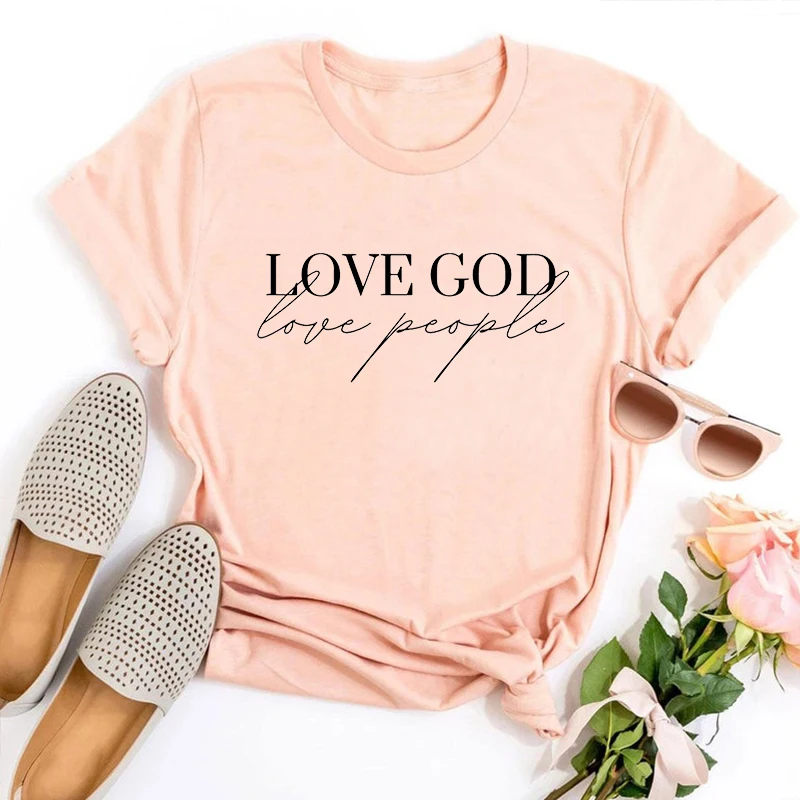 

Love God Love People Shirt Love God Tshirt Love Shirt Faith Tee Religious Top Christian Clothing Christian Shirts for Women M
